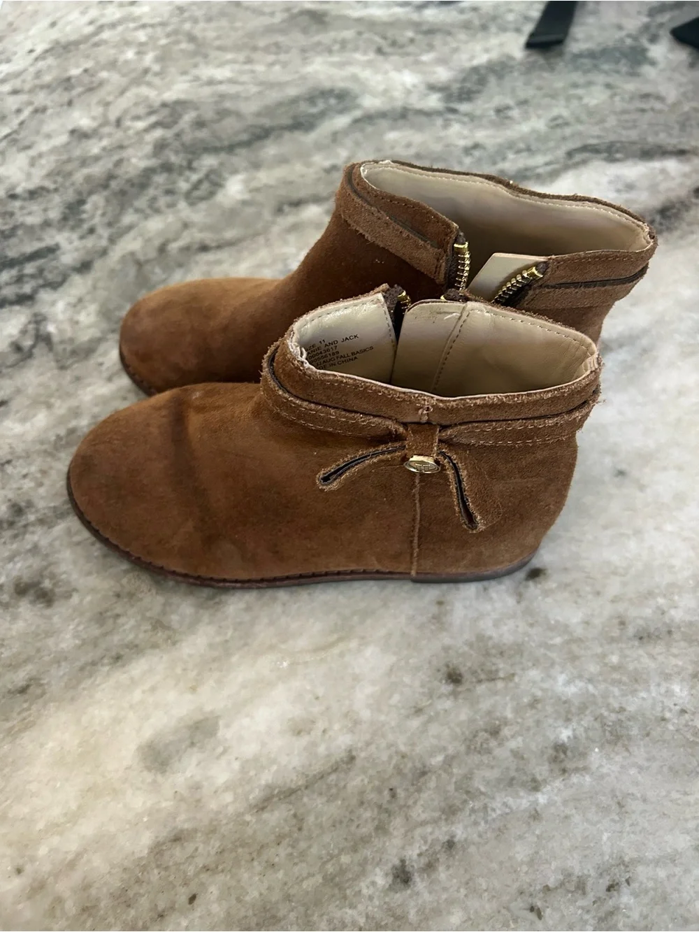 Janie and Jack Kids Suede Ankle Boots in Brown size 12